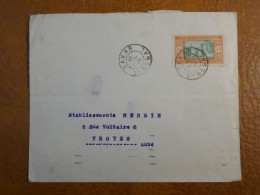 J 29  SENEGAL     LETTRE BANQUE   1935 DAKAR  A TROYES  AUBE AFF. INTERESSANT++ - Covers & Documents