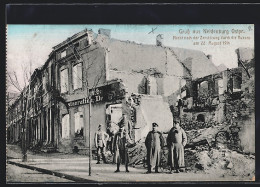 AK Neidenburg /Ostpr., Markt Nach Der Zerstörung Durch Die Russen 1914  - Ostpreussen