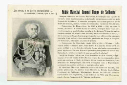 HISTÓRIA DE PORTUGAL - Marechal General Duque De Saldanha, Patriótico  (2 Scans) - Autres & Non Classés
