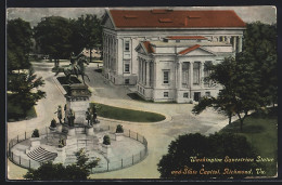 AK Richmond, VA, Washington Equestrian Statue And State Capitol  - Richmond