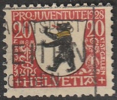 Schweiz: 1928, Mi. Nr. 232 „Pro Juventute“: Wappen (X), 30,+10 C.  St. Gallen.   Gestpl./used - Gebraucht