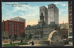 AK Detroit, Palmer Fountain And City Hall  - Detroit