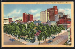 AK Jacksonville, FL, Hemming Park And Skyline  - Jacksonville