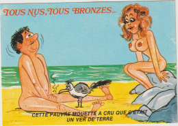 LD61 : Humour :  Illustrateur  ,tous Nus , Tous Bronzes...femme Sein Nue - Humor