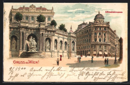 Lithographie Wien, Albrechtsbrunnen Auf Dem Albrechtsplatz  - Sonstige & Ohne Zuordnung