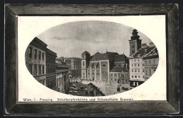 Präge-AK Wien, Freyung Mit Schottenpfarrkirche Und Schwanthaler Brunnen, Passepartout  - Sonstige & Ohne Zuordnung