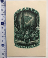 Ex-libris Germaine Cluytmans. Diamant Église Jardin Fleur Livre. Exlibris Germaine Cluytmans. Diamond Church Garden Book - Bookplates