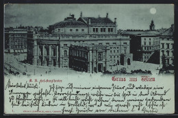 Mondschein-AK Wien, K. K. Hof-Burgtheater  - Autres & Non Classés