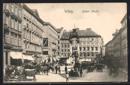 AK Wien, Hoher Markt Mit Geschäften Und Denkmal  - Sonstige & Ohne Zuordnung