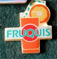PIN'S ÉPOXY " FRUQUIS " VERRE PAILLE ORANGEADE FRUIT Orange_DP120 - Levensmiddelen