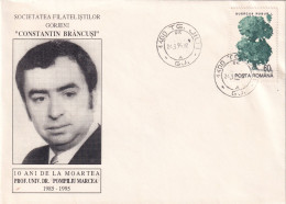 A24778 - Prof. Univ. Dr. Pompiliu Marcea Societatea Filatelistilor Gorjeni “Constantin Brancusi” Cover Romania 1995 - Briefe U. Dokumente