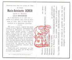 DP Marie Antoinette Demer ° Saint-Saveur 1907 † 1963 X Louis Broigniez // Luyers Vandekerkhove Delière Lefebvre - Images Religieuses