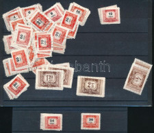 O 1958 Vörös-fekete Portó Bélyegek Sorokkal, 2 Db Stecklapon - Sonstige & Ohne Zuordnung