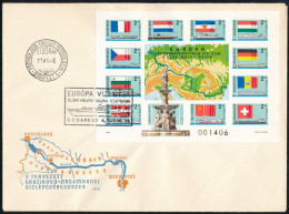 1977 Európa Transzkontinentális Vízi útja: A Duna-Majna-Rajna Vágott Blokk FDC-n (25.000) - Sonstige & Ohne Zuordnung