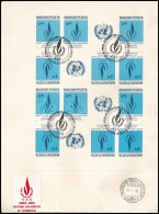 1979 Emberi Jogok Egyetemes Nyilatkozata Vágott Teljes ív FDC-n (12.000+) / Mi 3334 Imperforate Mini Sheet On FDC - Autres & Non Classés