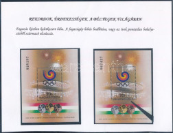 ** 1988 Olimpiai érmesek Elfogazott Blokk + Támpéldány - Other & Unclassified