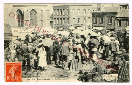 AULT - ONIVAL (80). Marché, église Saint Pierre & Hôtel De France. - Ault