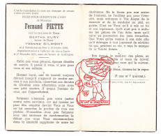 DP Fernand Piette 49j. ° Marchienne-au-Pont Charleroi 1906 † Luttre Pont-à-Celles 1955 X Bertha Bury Xx Yvonne Bilmont - Images Religieuses