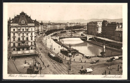 AK Wien, Franz-Josefs-Kai Mit Marienbrücke Und Strassenbahn  - Other & Unclassified