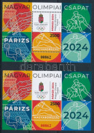 ** 2024 XXXIII. Nyári Olimpiai Játékok, Párizs 2024 Fogazott és Vágott Blokk Azonos Sorszámmal - Autres & Non Classés