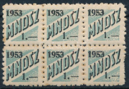 1953 MNDSZ 1Ft Tagsági Bélyeg Hatostömb - Unclassified