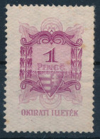 1945 1P Okirati Illetékbélyeg (rozsda / Stain) - Non Classés