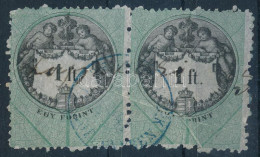 1870 Okmánybélyeg 1Ft összefüggő Párban A Két Bélyeget átszelő Papírránccal - Ohne Zuordnung