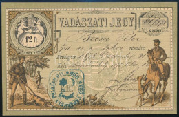 1878 Vadászati Jegy Hódmezővásárhelyen Kiállítva, Ábrai Károly (1830-1912), Hódmezővásárhely Polgármestere Autográf Aláí - Unclassified