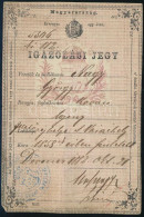 1882 Devecser, Igazolási Jegy Nagy György Kovácslegény Részére, 15kr Okmánybélyeggel - Unclassified