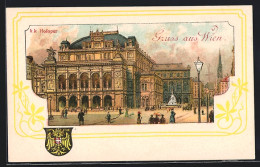 Lithographie Wien, K. K. Hofoper, Wappen  - Autres & Non Classés