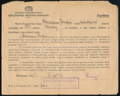 1925 Budapest Székesfővárosi Közlekedési R.-T. (BSZKRT, Beszkárt) Fogadalom, Fejléces Papíron, Kisebb Lapszéli Szakadáso - Unclassified