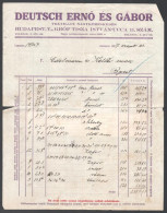 1927 Bp., Deutsch Ernő és Gábor Textiláru Nagykereskedés Fejléces Számla, 6 Db Illetékbélyeggel - Unclassified