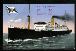 AK Passagierschiff König Wilhelm II. Auf See  - Dampfer