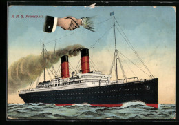 AK RMS Franconia In Voller Fahrt  - Dampfer