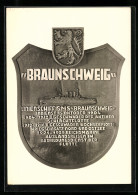 AK SMS Braunschweig, Gedenktafel Mit Einsätzen  - Krieg