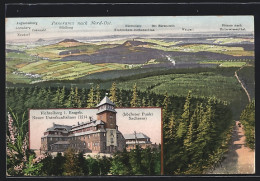 AK Oberwiesenthal, Panorama Nach Nord-Ost, Neues Unterkunftshaus Auf Dem Fichtelberg  - Oberwiesenthal