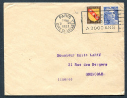 RC 27725 FRANCE 1951 SECAP PARIS GARE St LAZARE / 1951 PARIS A 2000 ANS SUR LETTRE > GRENOBLE - Mechanical Postmarks (Advertisement)