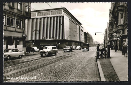 AK Herne I. W., Bahnhofstrasse Mit Geschäften  - Herne