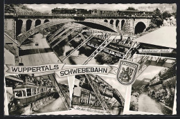 AK Wuppertal, Schwebebahn, An Der Adlerbrücke, Sonnborner Brücke Mit Eisenbahn  - Wuppertal