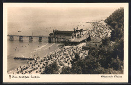 AK Sellin, Ostseebad, Strand Und Brücke Mit Cafe Strand-Casino  - Sellin