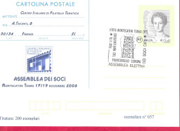 REPIQUAGE- ANNULLO SPECIALE "MONTECATINI TERME*18.11.2006*/50° FRANCOBOLLO EUROPA- ASSEMBLEA SOCI CIFT" - Stamped Stationery