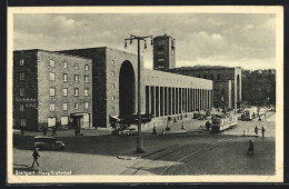 AK Stuttgart, Hauptbahnhof Mit Reichsbahn Hotel Und Strassenbahn  - Tram