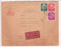 Germany Pneumatic Pc. Berlin 1937........ Three Stamps On Cover - Lettres & Documents