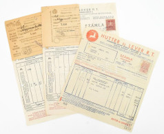 1931-1938 Bp., Hutter és Lever R.T. Szappan-, Növényzsír- és Olajgyár, 3 Db Fejléces Számla, Illetékbélyegekkel - Unclassified