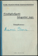 1937 M. Kir. Pázmány Péter Tudományegyetem Vendéghallgató Látogatási Jegy - Non Classés