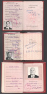 1968-1989 Játékkártyagyár Igazgatójának 3 Db Párttagsági Könyve - Unclassified