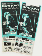 1993 2 Db Bon Jovi Koncertjegy Billy Idol Előzenekarral. Kissé Sérült - Unclassified