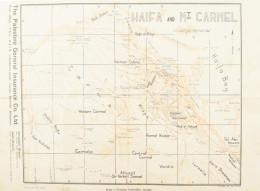 Cca 1930 Haifa And Mt. Carmel Térkép 42x30 Cm - Andere & Zonder Classificatie