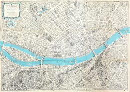 -  1968 Budapest Távlati Térképe, Belső Terület. A Műemlékek, Emlékművek és Kulturális Intézmények Feltüntetésével. Terv - Autres & Non Classés