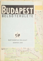 1956 Budapest Belső Területe, Térkép Utcajegyzékkel, Bp., Kartográfiai Vállalat (Offset-ny.), A Hajtások Mentén Szakadás - Other & Unclassified